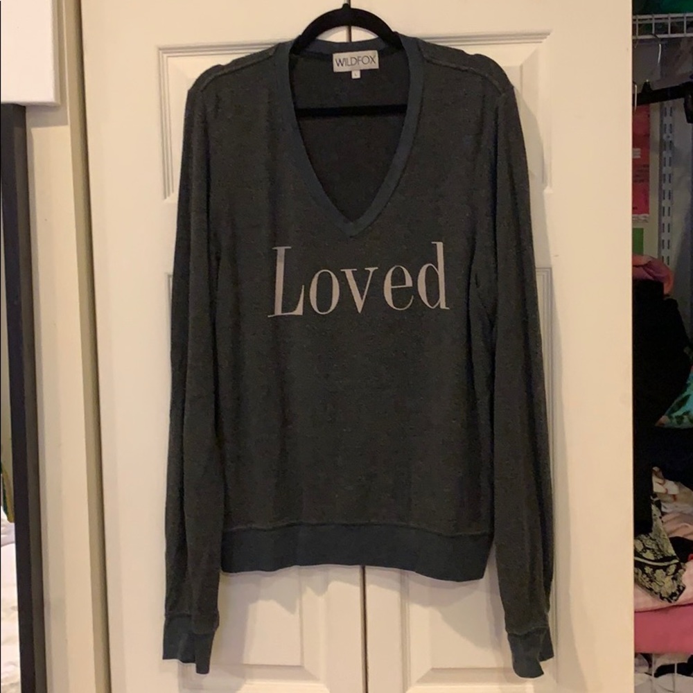 Wildfox Loved Grey Sweater Size Large